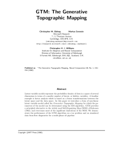 GTM: The Generative Topographic Mapping