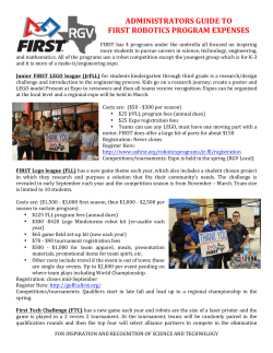 administrators guide to first robotics program expenses