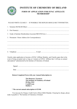 IUPAC Application Form - Institute of Chemistry of Ireland