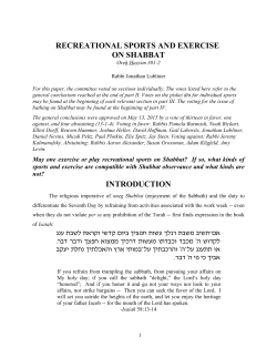 Exercise on Shabbat responsum - Final Version