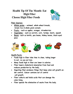 Health Tip Of The Month: Eat High Fiber Choose High Fiber Foods