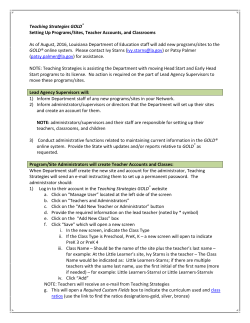 Teaching Strategies GOLD&reg; Setting Up