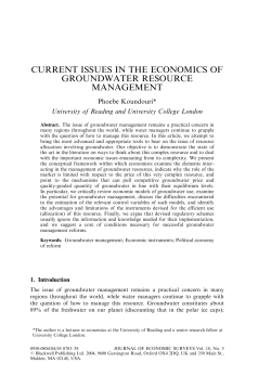 current issues in the economics of groundwater