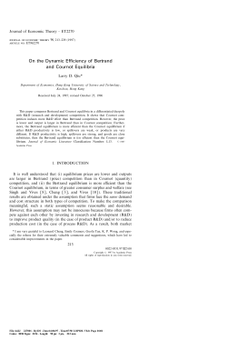 On the Dynamic Efficiency of Bertrand and Cournot Equilibria