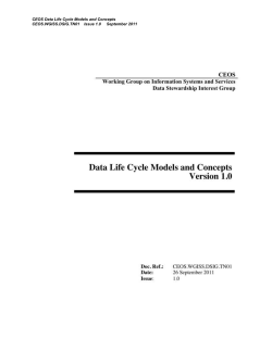 Data Life Cycle Models and Concepts - wgiss