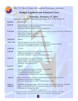 Multiple Equilibria and Financial Crises Saturday, February 27, 2016