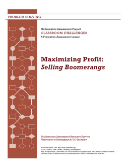 Maximising Profit: Selling Boomerangs