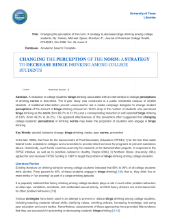 changing the perception of the norm: a strategy to decrease binge