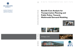 Benefit-Cost Analysis for Transportation Planning and Public Policy