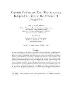 Capacity Pooling and Cost Sharing among Independent Firms in the