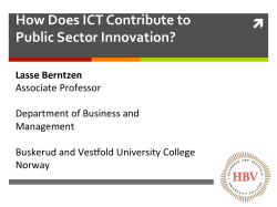 How Does ICT Contribute to Public Sector Innovation?