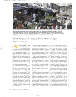 Arrested Development: Growth Theory Has Come a Long Way. How