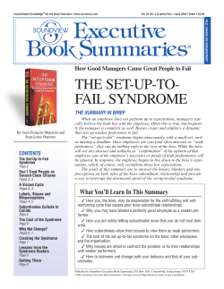 The Set-Up-To-Fail Syndrome