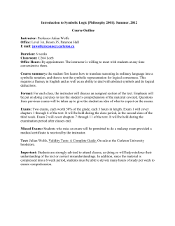 Introduction to Symbolic Logic [Philosophy 2001]