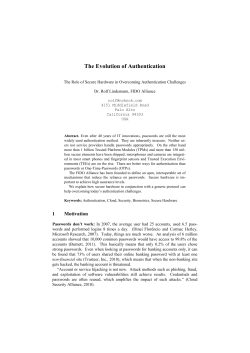 The Evolution of Authentication
