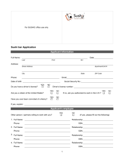 Sushi bar Application