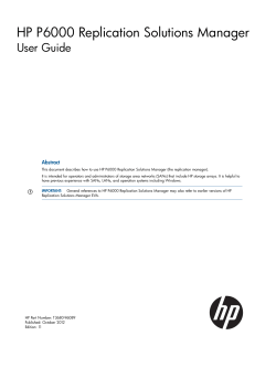 HP P6000 Replication Solutions Manager