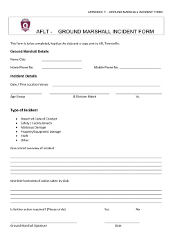 APPENDIX F - Ground Marshall Incident Form