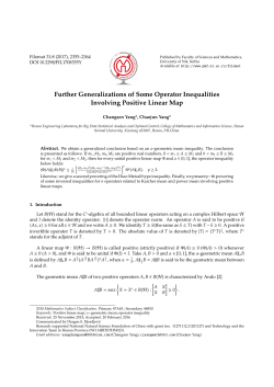 Further Generalizations of Some Operator Inequalities - PMF-a