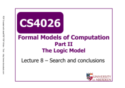 Formal Models of Computation