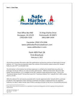Form ADV Part 2A Firm Brochure - Safe Harbor Financial Advisors