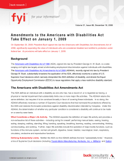 Amendments to the Americans with Disabilities Act Take Effect