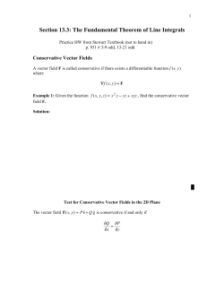 Section 13.3: The Fundamental Theorem of Line Integrals