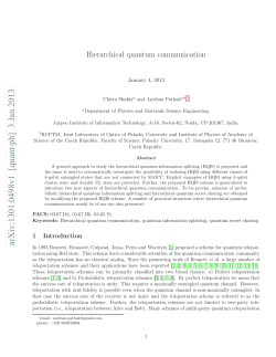 Hierarchical quantum communication