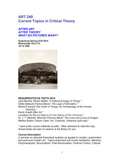 ART 240 Current Topics in Critical Theory