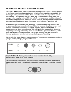 A.8 MODELING MATTER: PICTURES IN THE MIND You live in a
