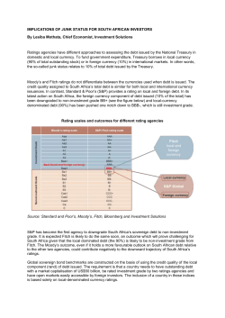 IMPLICATIONS OF JUNK STATUS FOR SOUTH AFRICAN