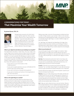 That Maximize Your Wealth Tomorrow