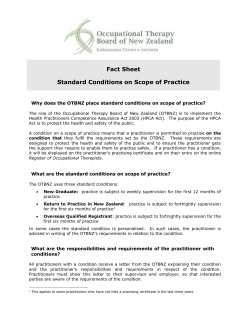 Fact Sheet Conditions of Scope of Practice