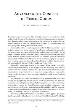 Advancing the concept of global public goods