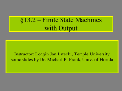 Finite State Machines with Output - Temple CIS