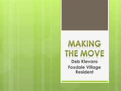 Making the Move - Foxdale Village