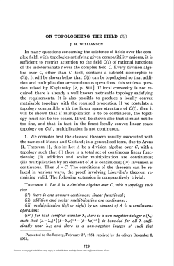 ON TOPOLOGISING THE FIELD C(t) 729