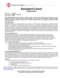 Assistant Coach - Western Oregon University