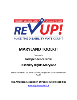 REV UP MD Toolkit - Disability Rights Maryland