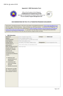 shei nominations for the k to 12 transition program scholarships