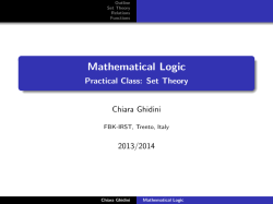 Mathematical Logic - Practical Class: Set Theory