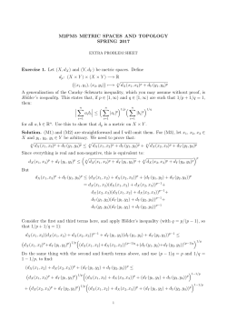 M2PM5 METRIC SPACES AND TOPOLOGY SPRING 2017 Exercise