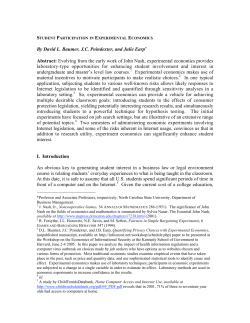 Student Participation in Experimental Economics