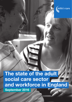 The state of the adult social care sector and workforce in - NMDS-sc