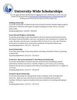 University-Wide Scholarships - Financial Aid