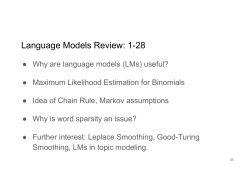 Language Models Review: 1-28