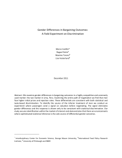 Gender Differences in Bargaining Outcomes: A Field Experiment on