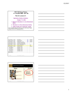 PHY 745 Group Theory 11-11:50 AM MWF Olin 102 Plan for Lecture