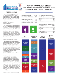 post show fact sheet - International Franchise Expo