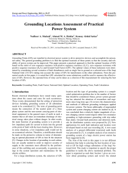 Grounding Locations Assessment of Practical Power System